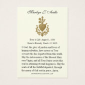 Herdenkingsfoto Jezus-gebed Foto Visitekaartje (Achterkant)