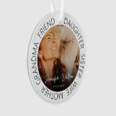 Herdenkingsfoto Kerstboomornament Ornament (voorkant)