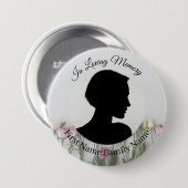 Herdenkingsfoto knop voor rozen ronde button 7,6 cm (Voorkant /achterkant)