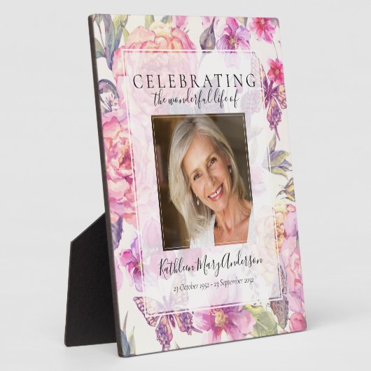 Herdenkingsfoto met bloemen fotoplaat (Zijkant)