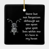 Herdenkingsfoto motorrijder keramisch ornament (Achterkant)