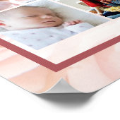 Herdenkingsfoto Mozaïek Zachte Roze Rozen Poster (Hoek)