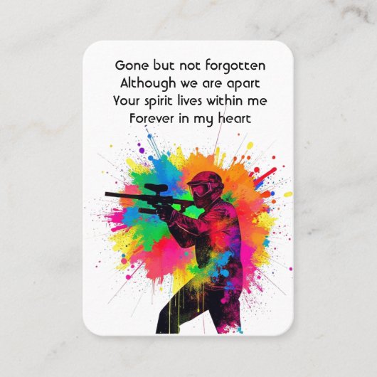 Herdenkingsfoto Paintball Game Enthousiast Visitekaartje (Voorkant)