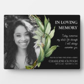 Herdenkingsfoto Plaquette | Groenhouten Lijst Fotoplaat (voorkant)