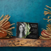 Herdenkingsfoto Plaquette | Groenhouten Lijstwerk Fotoplaat (Zijkant)