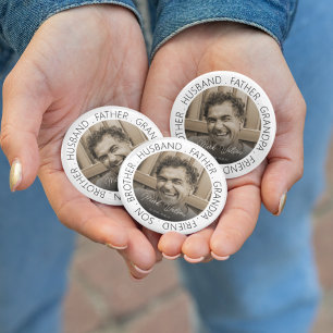 Herdenkingsfoto Rouw Aftrek Funeral Ronde Button 5,7 Cm