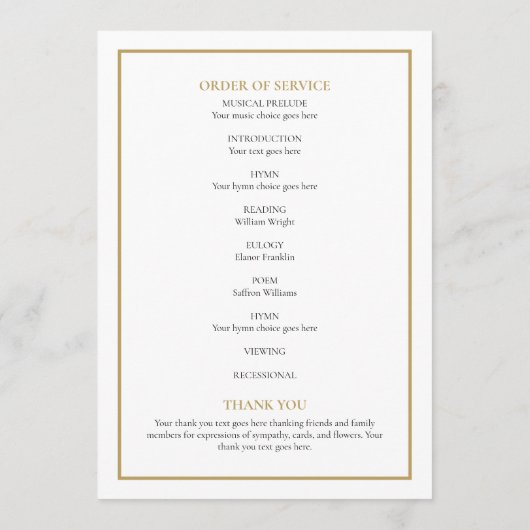 Herdenkingsfoto rouwdienst programma programmakaart (Achterkant)