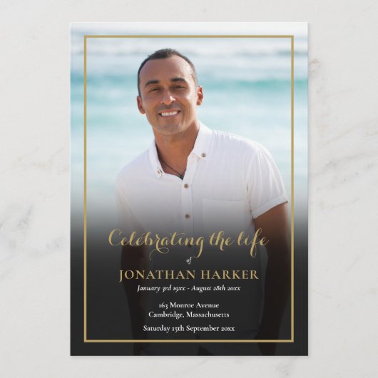 Herdenkingsfoto rouwdienst programma programmakaart (Voorkant)