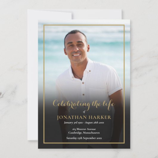 Herdenkingsfoto rouwprogramma kaart (Voorkant)