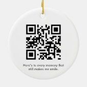 Herdenkingsfoto van huisdier met QR-code Kerstbal Keramisch Ornament (Achterkant)
