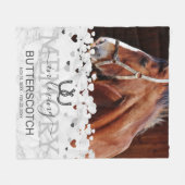Herdenkingsfoto van huisdierpaard fleece deken (Voorkant (Horizontaal))
