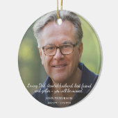 Herdenkingsfoto viering van het leven aangepaste t keramisch ornament (Links)