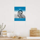 Herdenkingsfoto vliegtuig begrafenis douane blauw poster (Keuken)