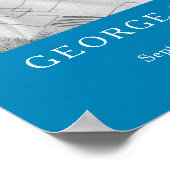 Herdenkingsfoto vliegtuig begrafenis douane blauw poster (Hoek)