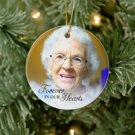 Herdenkingsfoto voor altijd in ons hart Grootmoede Keramisch Ornament (Boom)