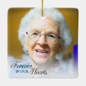 Herdenkingsfoto voor altijd in ons hart Grootmoede Keramisch Ornament (Achterkant)