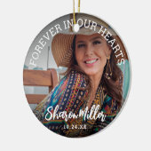 Herdenkingsfoto 'Voor altijd in ons hart' Keramisch Ornament (Links)
