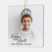 Herdenkingsfoto voor altijd in ons hart keramisch ornament (Links)
