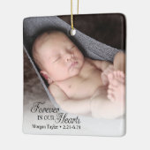 Herdenkingsfoto voor altijd in ons hart keramisch ornament (Links)