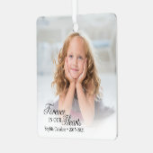 Herdenkingsfoto voor altijd in ons hart metalen ornament (Voorkant links)