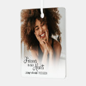 Herdenkingsfoto voor altijd in ons hart metalen ornament (Voorkant links)