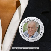 Herdenkingsfoto voor altijd in ons hart ronde button 5,7 cm
