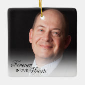 Herdenkingsfoto voor altijd in ons hart Vader Keramisch Ornament (Voorkant)