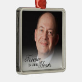 Herdenkingsfoto voor altijd in ons hart Vader Metalen Ornament (Rechts)