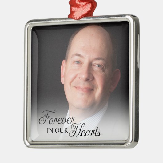 Herdenkingsfoto voor altijd in ons hart Vader Metalen Ornament (Links)