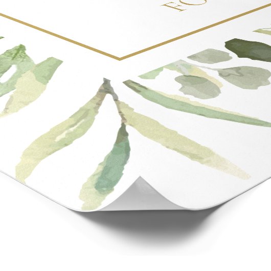 Herdenkingsfoto voor een rouwdienst met gebladerte poster (Hoek)