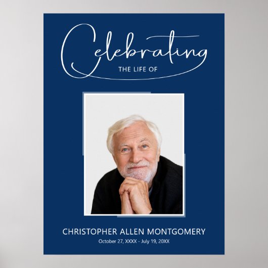 Herdenkingsfoto voor een rouwdienst poster (Voorkant)