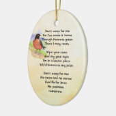 Herdenkingsfoto Waterverf Robin Tuinvogel Keramisch Ornament (Links)