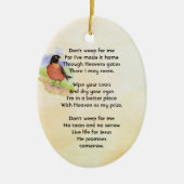 Herdenkingsfoto Waterverf Robin Tuinvogel Keramisch Ornament (Voorkant)