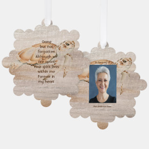 Herdenkingsfoto Zandstrand Zeeschildpad Ornament Kaart