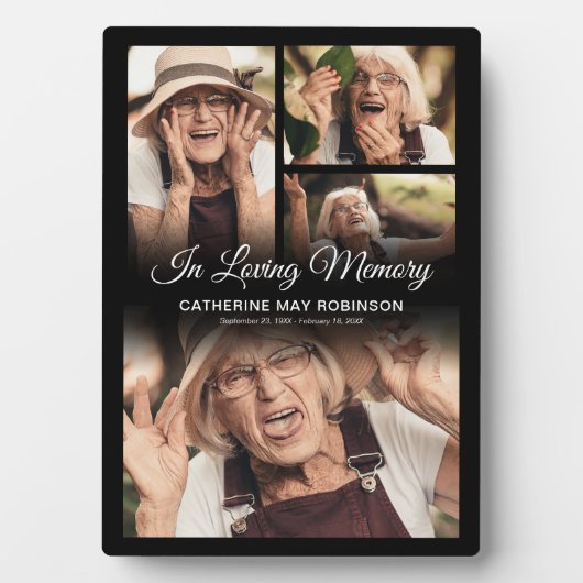 Herdenkingsfotocollage Fotoplaat (voorkant)