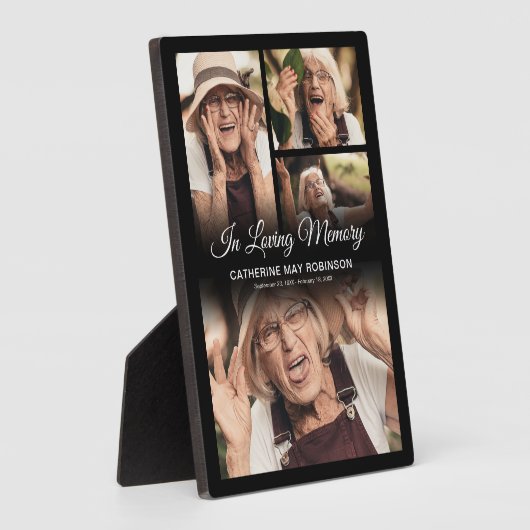 Herdenkingsfotocollage Fotoplaat (Zijkant)