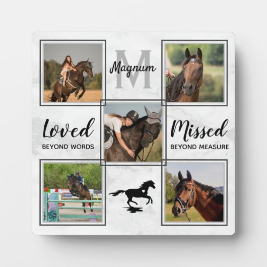 Herdenkingsfotocollage huisdier paard Ter liefdevo Fotoplaat (Voorkant)