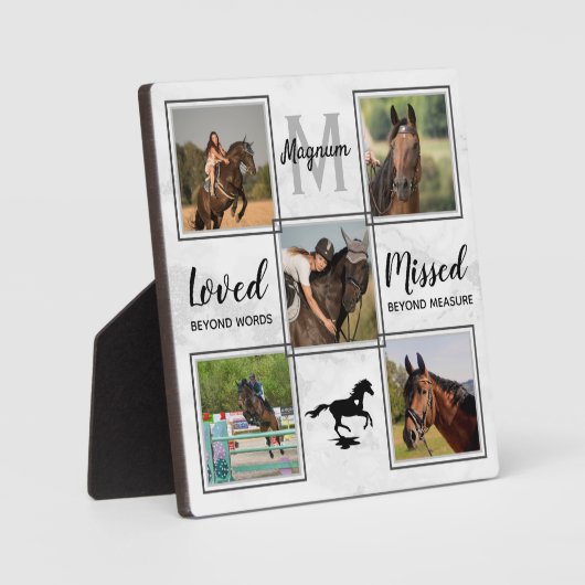 Herdenkingsfotocollage huisdier paard Ter liefdevo Fotoplaat (Voorkant)