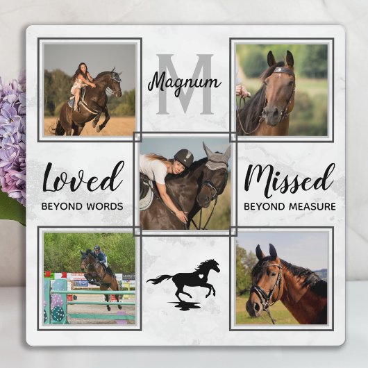 Herdenkingsfotocollage huisdier paard Ter liefdevo Fotoplaat