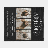 Herdenkingsfotocollage 'In Liefdevolle Herinnering Fleece Deken (Voorkant (Horizontaal))