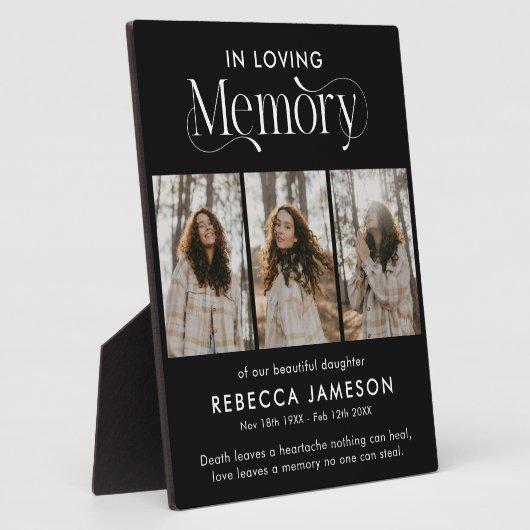 Herdenkingsfotocollage 'In Liefdevolle Herinnering Fotoplaat (Zijkant)