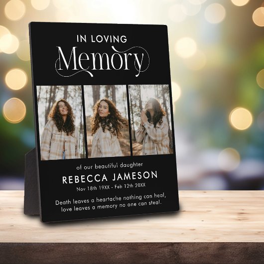 Herdenkingsfotocollage 'Ter liefdevolle herinnerin Fotoplaat