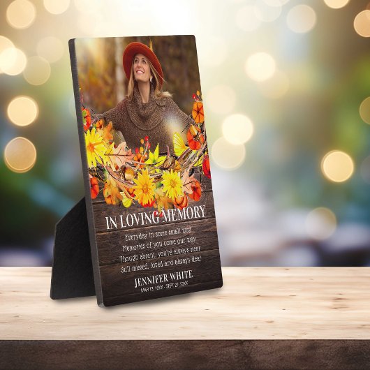 Herdenkingsfotoplaquette | Rustige herfst Fotoplaat