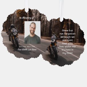 Herdenkingsfoto's Motor Motorrijder  Ornament Kaart