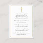 Herdenkingsgebed Foto kaarten voor een rouwplechti Visitekaartje (Achterkant)