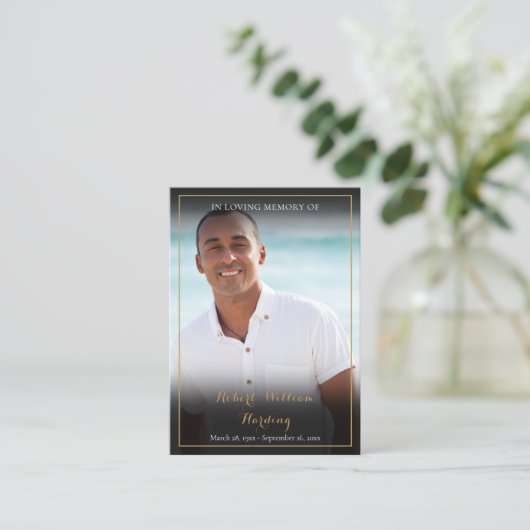 Herdenkingsgebed Foto kaarten voor een rouwplechti Visitekaartje (Staand voorkant)