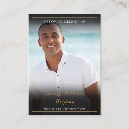 Herdenkingsgebed Foto kaarten voor een rouwplechti Visitekaartje (Voorkant)