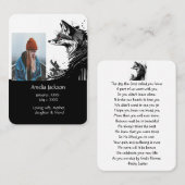 Herdenkingsgebed Vos Vossen Natuur Dier Visitekaartje (Voorkant / Achterkant)