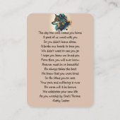 Herdenkingsgebed Wolf Natuur Dier Visitekaartje (Achterkant)