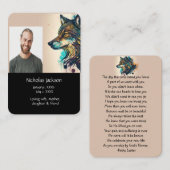 Herdenkingsgebed Wolf Natuur Dier Visitekaartje (Voorkant / Achterkant)